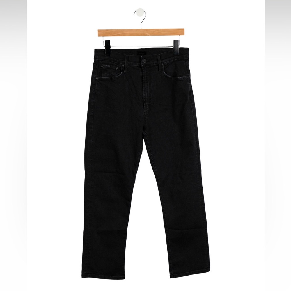 Mother Black High Rise Straight Leg Jeans Size 29
